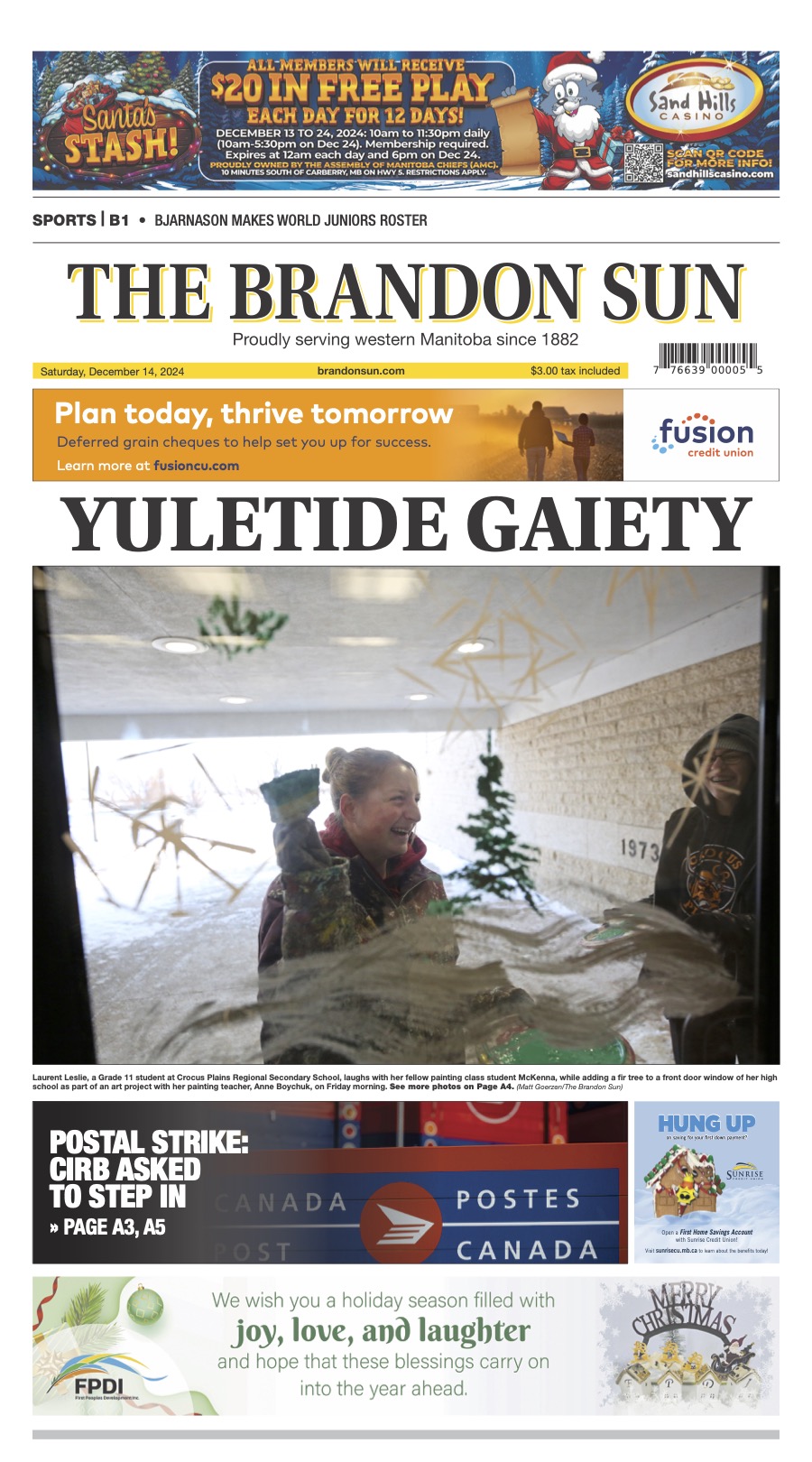 Sun Burst — Dec. 14, 2024 Brandon Sun
