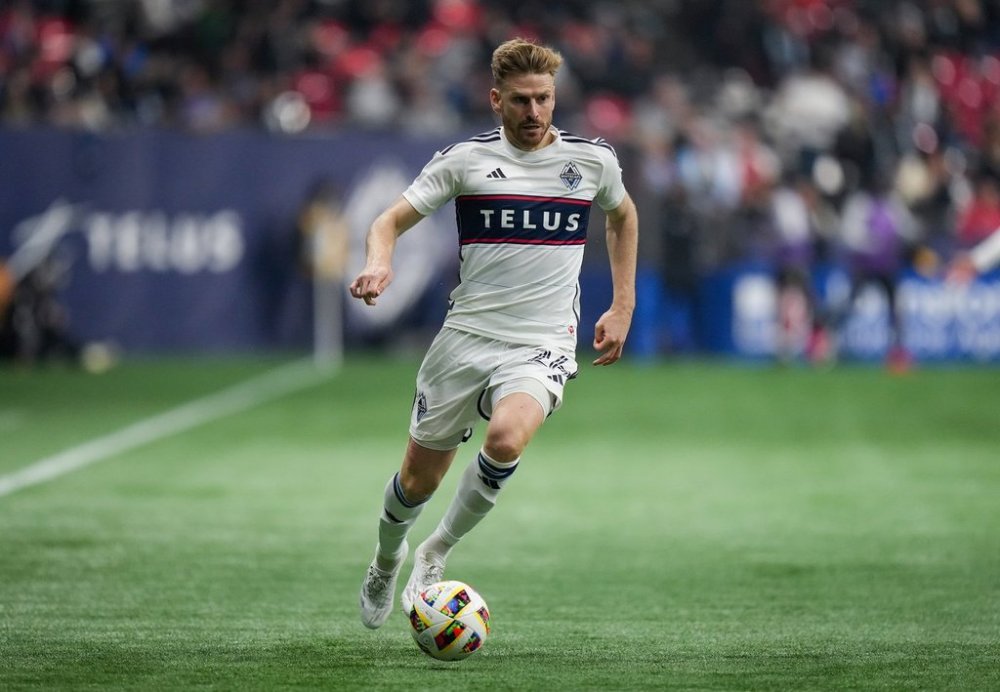 Vancouver Whitecaps' Stuart Armstrong runs with the ball during the second half of a first-round MLS Cup playoffs soccer match against Los Angeles FC, in Vancouver, on Sunday, November 3, 2024. The Whitecaps have sent midfielder Armstrong to English Championship side Sheffield Wednesday. THE CANADIAN PRESS/Darryl Dyck