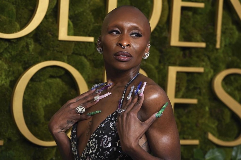 Cynthia Erivo arrives at the 82nd Golden Globes on Sunday, Jan. 5, 2025, at the Beverly Hilton in Beverly Hills, Calif. (Photo by Jordan Strauss/Invision/AP)