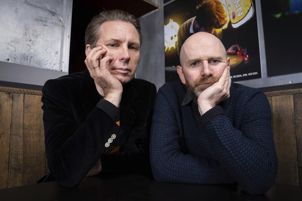 Alex Kapranos, left, and Bob Hardy of Franz Ferdinand pose, Thursday, Nov. 28, 2024, in London. (Photo by Scott A Garfitt/Invision/AP)