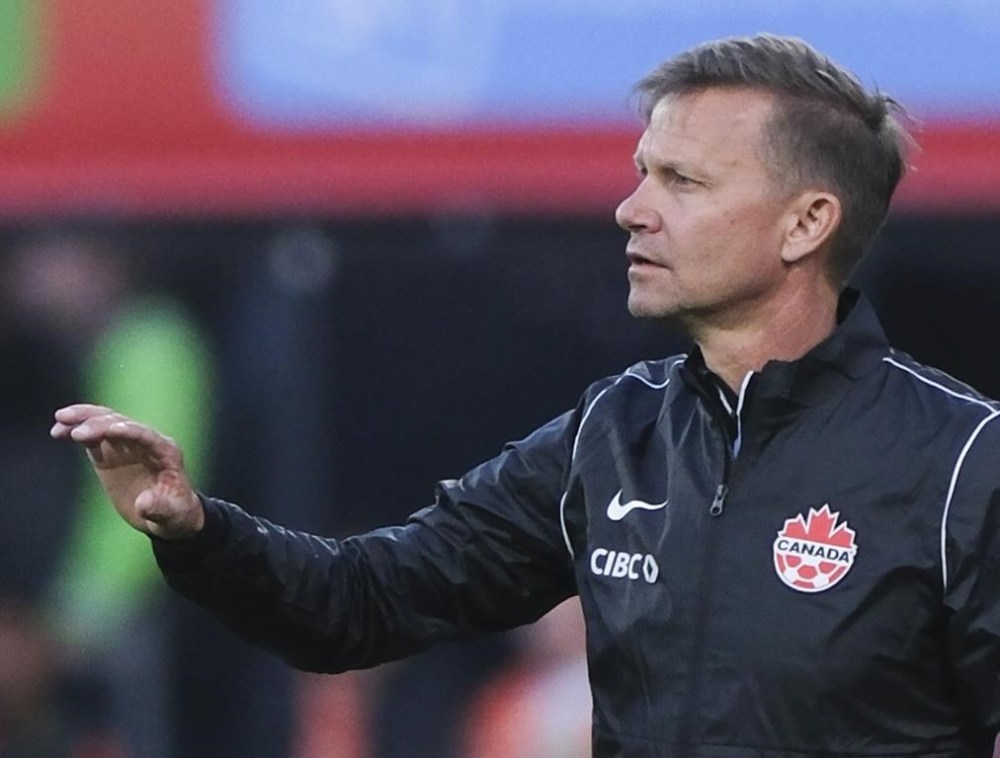 Canada's coach Jesse Marsch gestures to his players during the international friendly soccer match between The Netherlands and Canada at De Kuip stadium in Rotterdam, Netherlands, Thursday, June 6, 2024. THE CANADIAN PRESS/AP-Patrick Post