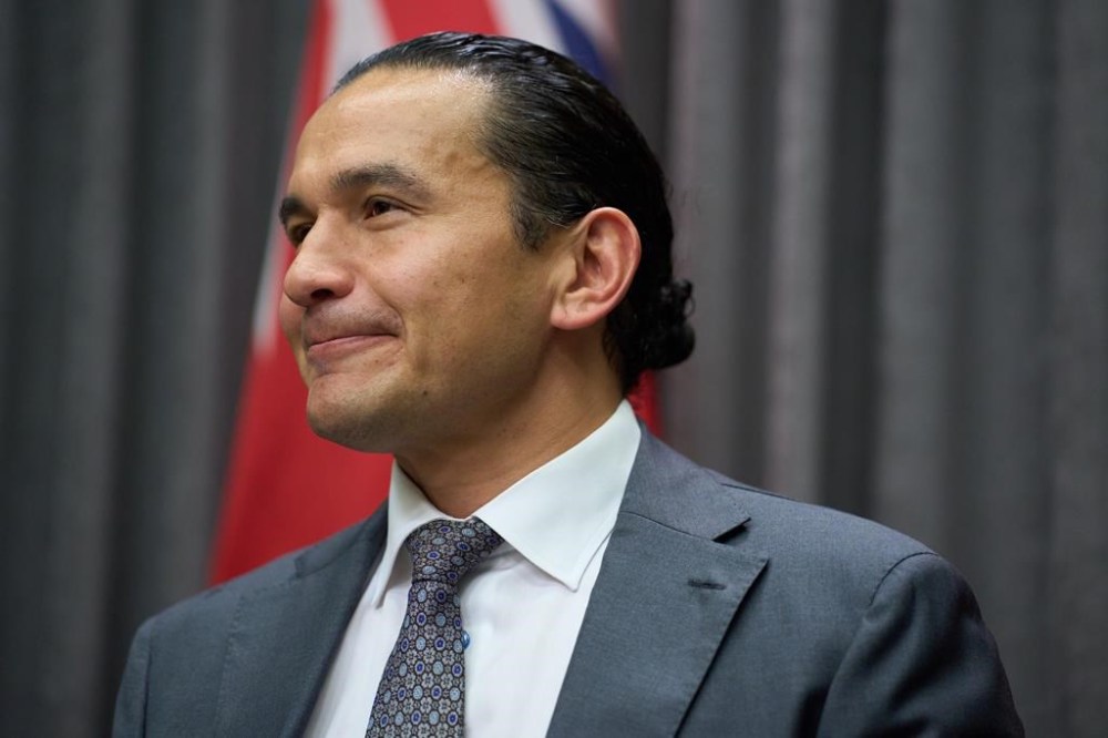 The Manitoba government is spending $17 million in a bid to create more aerospace jobs and training opportunities. Manitoba Premier Wab Kinew speaks at the Manitoba legislative building in Winnipeg on Tuesday, Nov. 19, 2024. THE CANADIAN PRESS/David Lipnowski