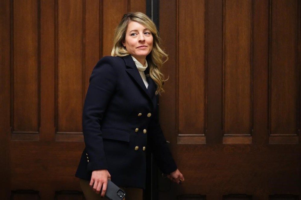 Foreign Affairs Minister Melanie Joly leaves during a break in a Liberal caucus meeting in Ottawa on Wednesday, Jan.8, 2025. THE CANADIAN PRESS/Sean Kilpatrick