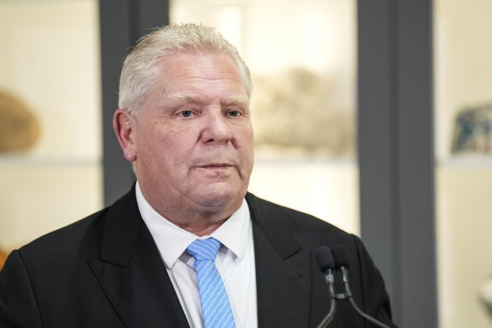 Ontario Premier Doug Ford struck a nerve by running ads showing former U.S. president Ronald Reagan criticizing tariffs. (The Canadian Press)