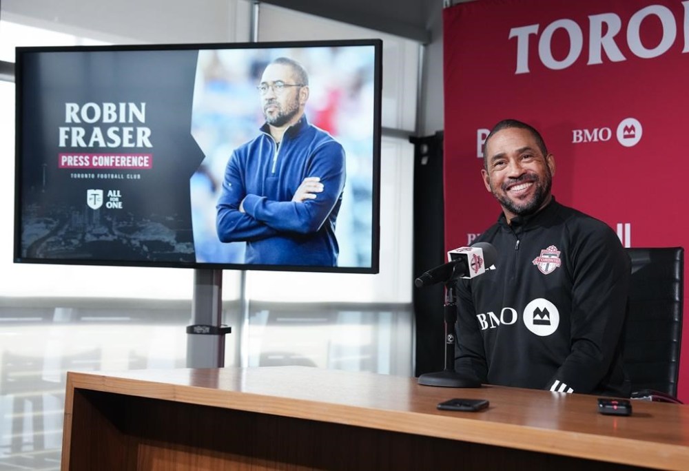 Toronto FC has taken a 31-man squad to Marbella, Spain, for the first leg of its training camp. Robin Fraser, Toronto FC's new head coach, speaks to the media during a press conference in Toronto, Wednesday, Jan. 15, 2025. THE CANADIAN PRESS/Nathan Denette