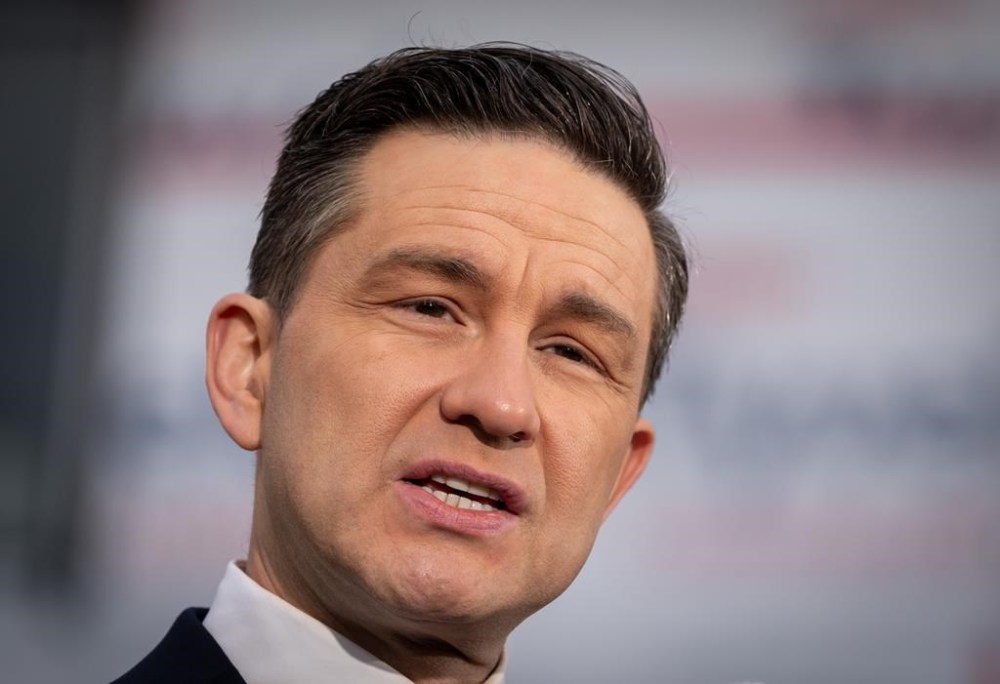 Conservative Leader Pierre Poilievre speaks during a news conference in Delta B.C., on Thursday, Jan.16, 2025. Poilievre has indicated that he doesn't mind if public servants work from home, as long as their work gets done. THE CANADIAN PRESS/Ethan Cairns