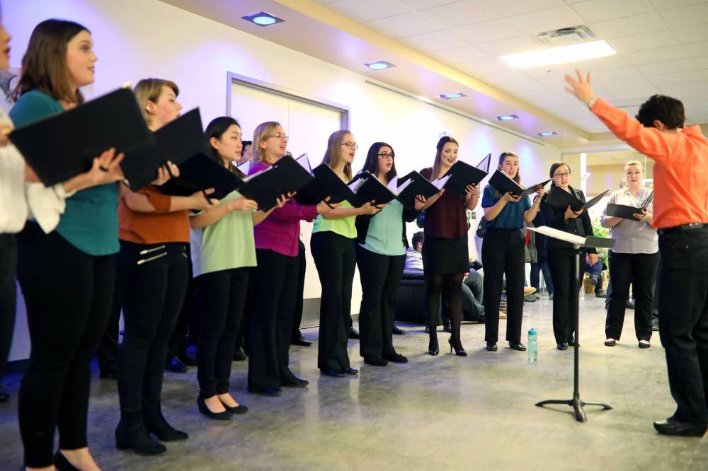 The BU Chorale performs at the Art Gallery of Southwestern Manitoba during a past edition of Wheat City Nuit Blanche. The event returns to the AGSM on Saturday evening. (File photos)
