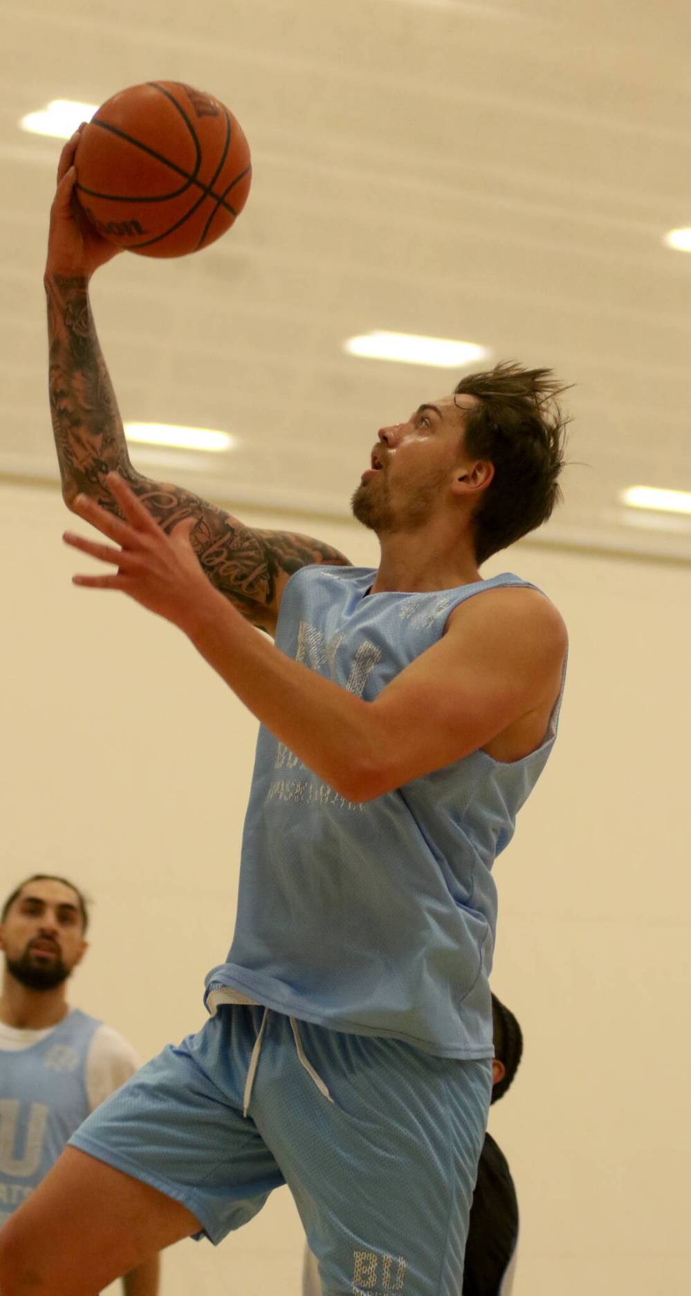 Fifth-year forward Jack McDonald and the BU men’s basketball team need a strong second half to make the playoffs. (Thomas Friesen/The Brandon Sun)