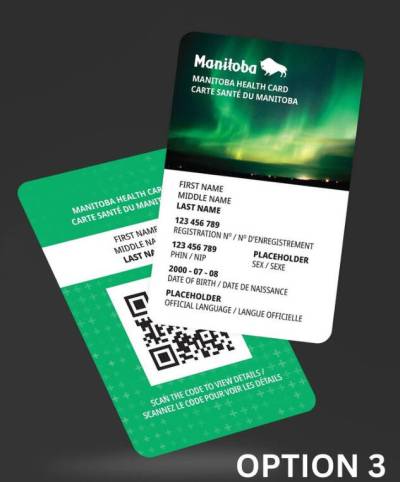 The new plastic health card will feature an image of the northern lights. (Supplied)