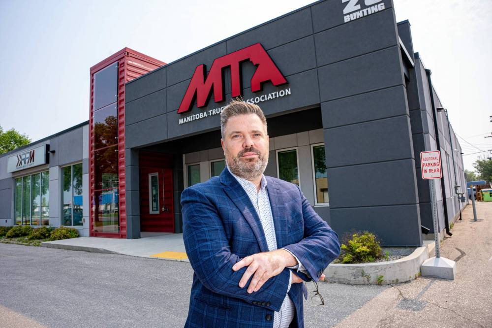 Aaron Dolyniuk, executive director of the Manitoba Trucking Association, says new U.S. tariffs threaten cross-border trade and thousands of trucking jobs in Manitoba. (The Brandon Sun files)