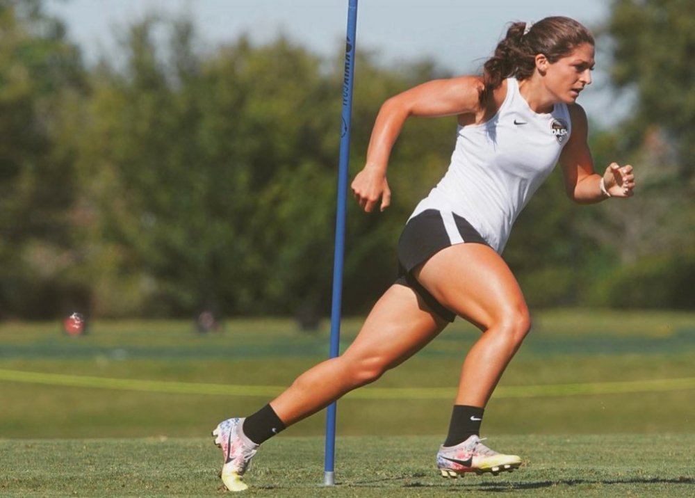 Shaina Ashouri is seen during a training session with the NWSL’s Houston Dash in an undated handout photo. The American forward has signed with AFC Toronto of the new Northern Super League. THE CANADIAN PRESS/HO-AFC Toronto, *MANDATORY CREDIT*