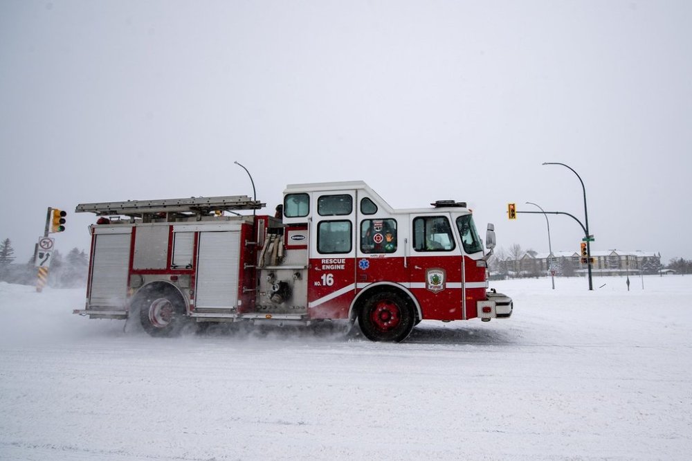 A Saskatoon Fire Department engine is shown in Saskatoon, Sask., on March 3, 2024. THE CANADIAN PRESS/Liam Richards