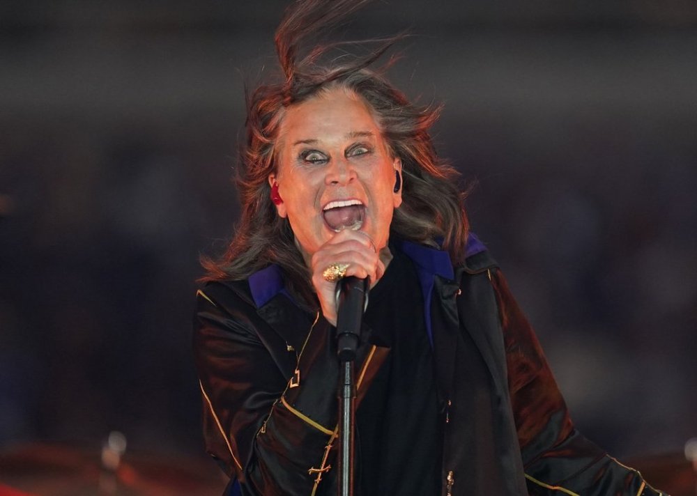 FILE - Singer Ozzy Osbourne performs during halftime of an NFL football game between the Los Angeles Rams and the Buffalo Bills in Inglewood, Calif., on Sept. 8, 2022. (AP Photo/Ashley Landis, File)
