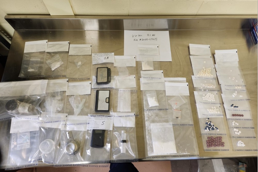 Seizure of drugs and related paraphernalia by Virden RCMP on Tuesday. (Photos from RCMP)