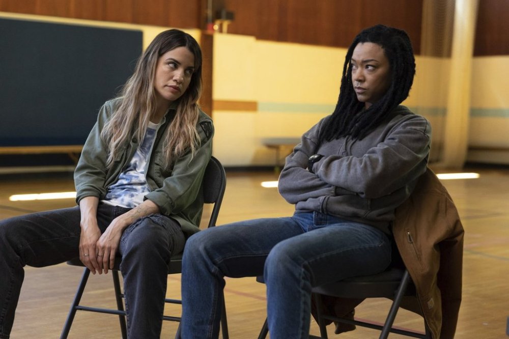 This image released by Briarcliff Entertainment shows Natalie Morales, left, and Sonequa Martin-Green in a scene from