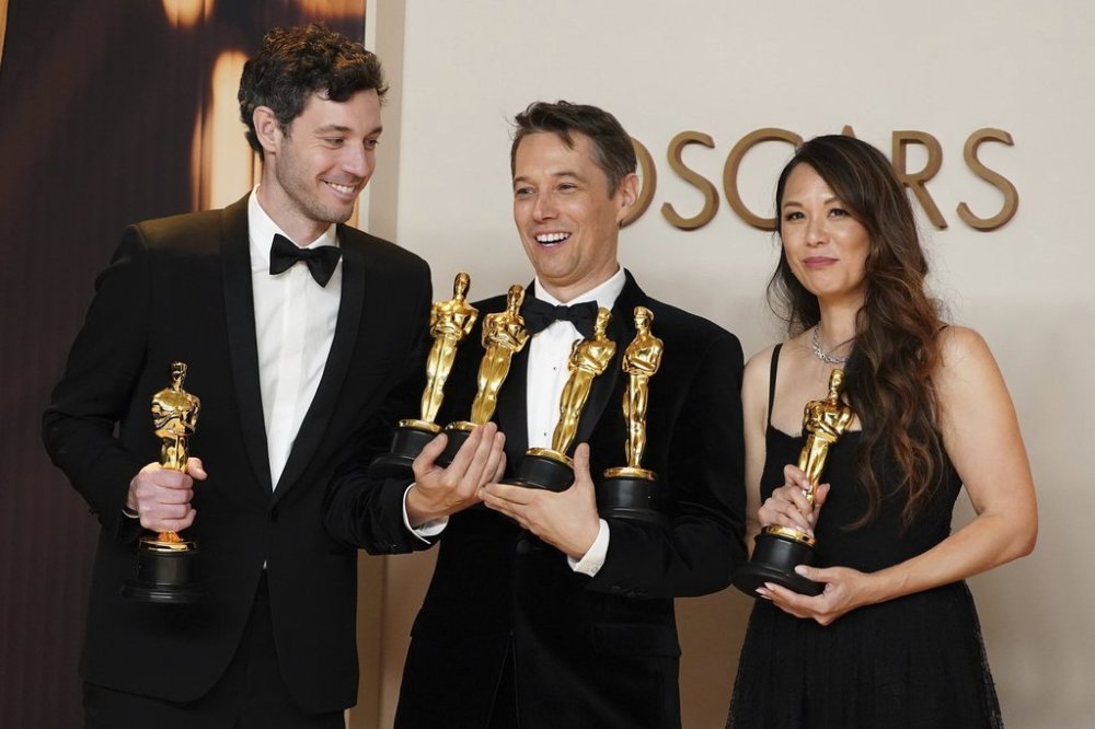 Alex Coco, from left, winner of the award for best picture for