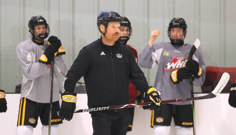 Under-18 AAA Brandon Wheat Kings head coach Travis Mealy, shown during practice at J&G Homes Arena early this season, said the foundations of his team’s success started long before the players hit the U18 level. (Perry Bergson/The Brandon Sun)