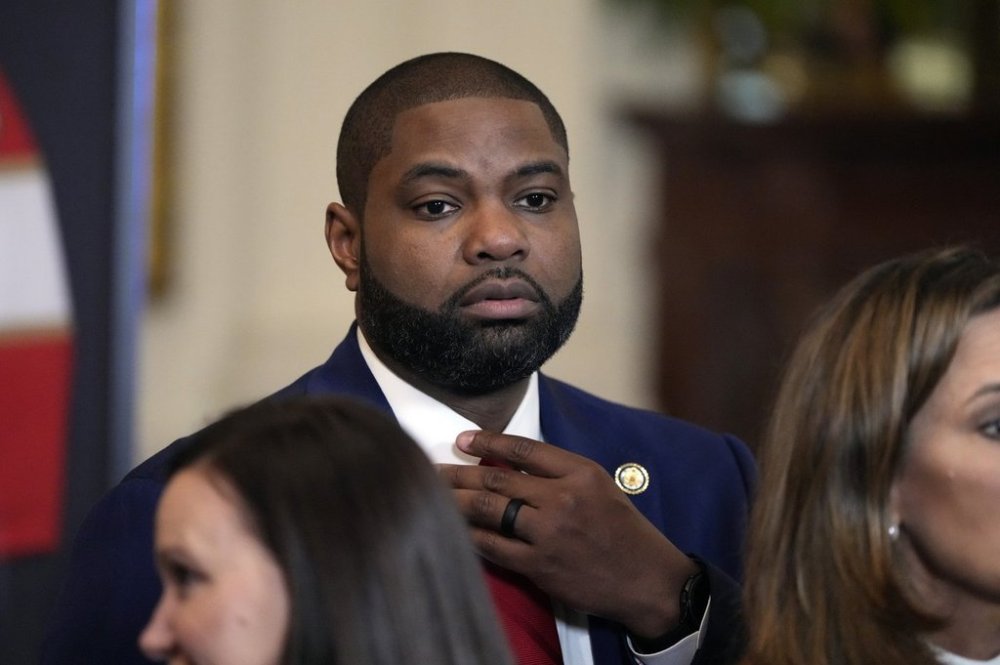 Rep. Byron Donalds, R-Fla., arrives before President Donald Trump speaks during a ceremony with the Florida Panthers NHL hockey team to celebrate their 2024 Stanley Cup victory in the East Room of the the White House, Monday, Feb. 3, 2025, in Washington. (AP Photo/Alex Brandon)