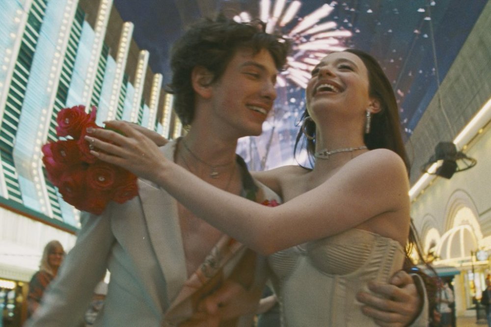 This image released by Neon shows Mark Eydelshteyn, left, and Mikey Madison in a scene from