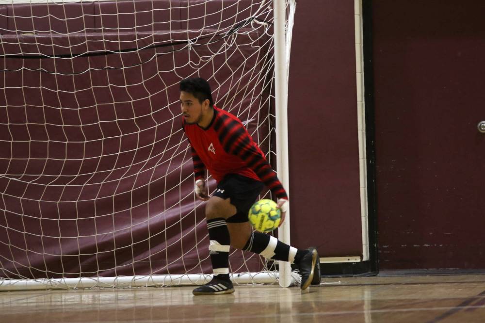 Assiniboine College goalkeeper Gerardo Alas has been spectacular throughout his three-year Manitoba Colleges Athletic Conference men's futsal career. (Thomas Friesen/The Brandon Sun)