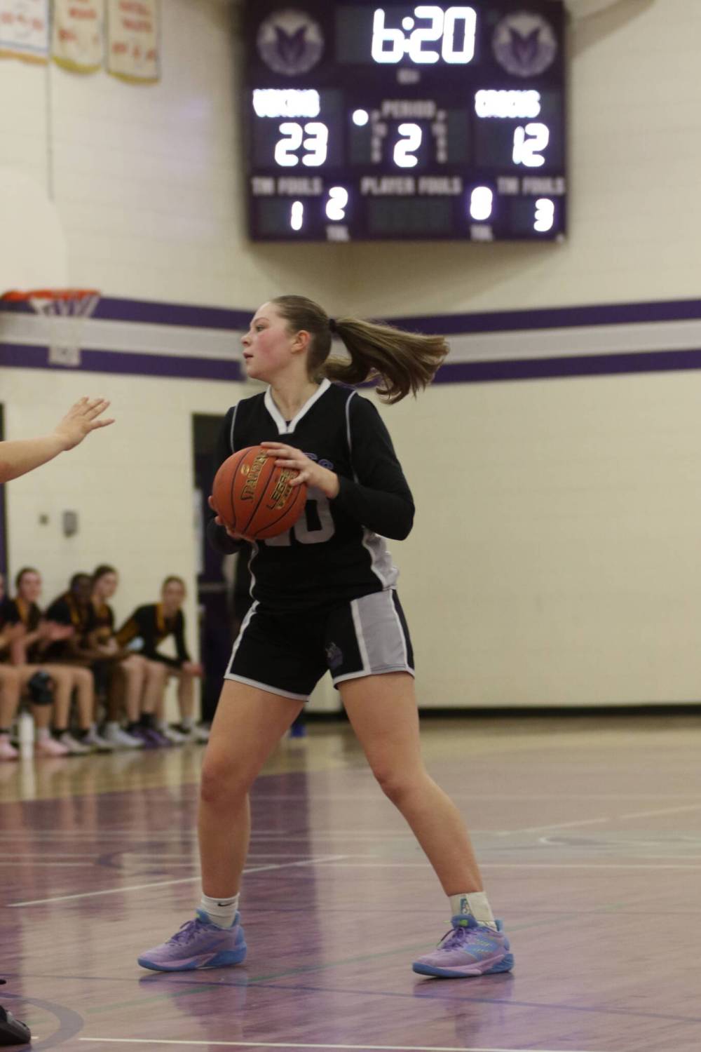 Ashley Sullivan and the Vincent Massey Vikings are off to AAAA varsity girls’ basketball provincials, taking on the Kelvin Clippers in Winnipeg today. (Thomas Friesen/The Brandon Sun)