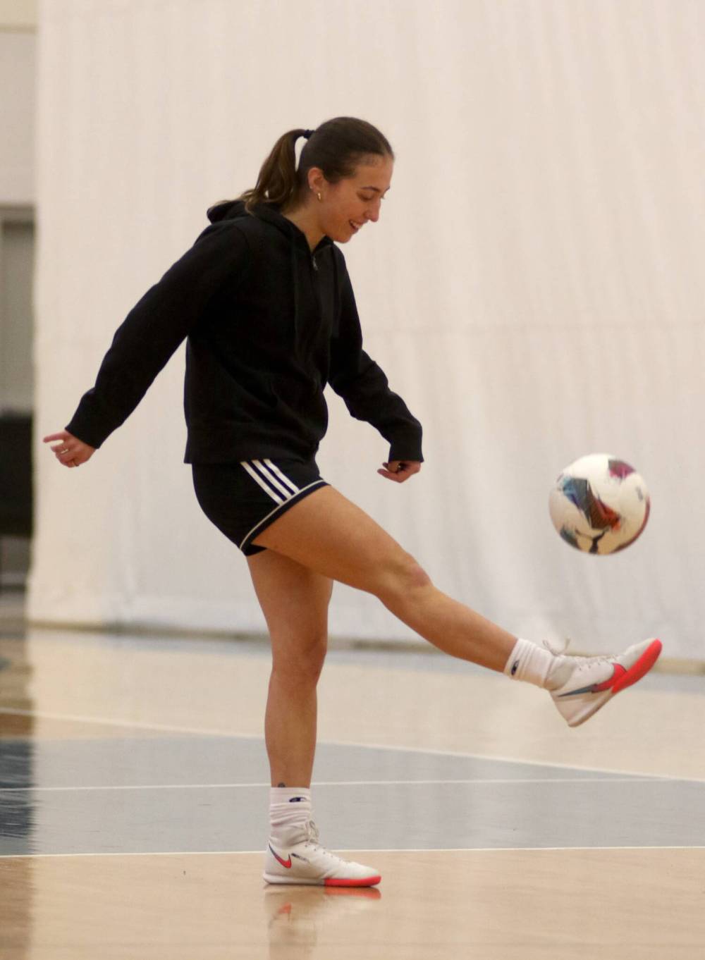 Brandon University’s Kenadie Janzen was named to the MCAC women’s futsal all-conference team on Thursday, ahead of today’s semifinals at Assiniboine College. The Bobcats play the host Cougars at 3 p.m. (Thomas Friesen/The Brandon Sun)