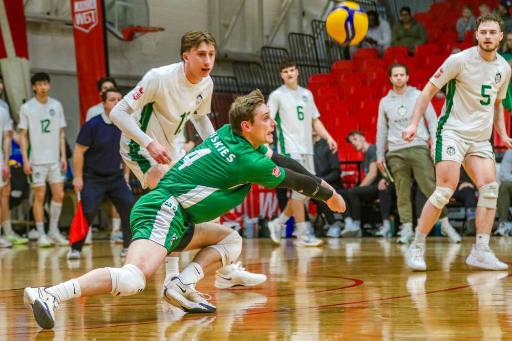 Huskies captain Ethan Smith is one of six members of the 2022 Canada Summer Games volleyball champions from Saskatchewan now playing for their province's lone U Sports men's team. (David Larkins/Wesmen Athletics)