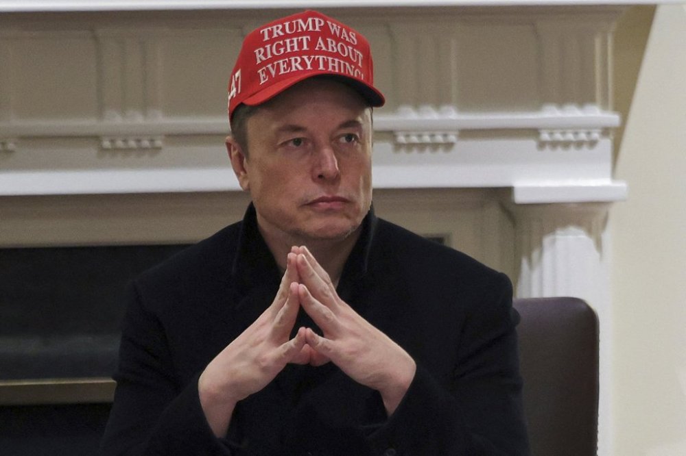 Elon Musk attends a cabinet meeting at the White House in Washington on March 24. Musk is among the figures who have criticized the quality of empathy, but columnists Leda Stawnychko and Kris Hans write that empathy is important in leadership. (File)