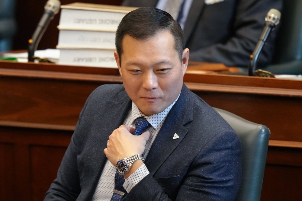 Minister Stan Cho attends question period at the Ontario Legislature in Toronto on November 28, 2023. Ontario will spend $35 million to help the Shaw Festival rebuild the Royal George Theatre. Tourism Minister Stan Cho says the funding will be used to build a larger, more modern theatre as the province looks to beef up the economy in Niagara-on-the-Lake and the surrounding region. THE CANADIAN PRESS/Chris Young