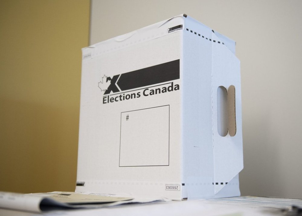 A sample ballot box is seen ahead of the 2019 federal election at Elections Canada's offices in Gatineau, Que., on Sept. 20, 2019. Don't let anyone — including newspaper pundits — tell you who to vote for, but vote. (The Canadian Press files)