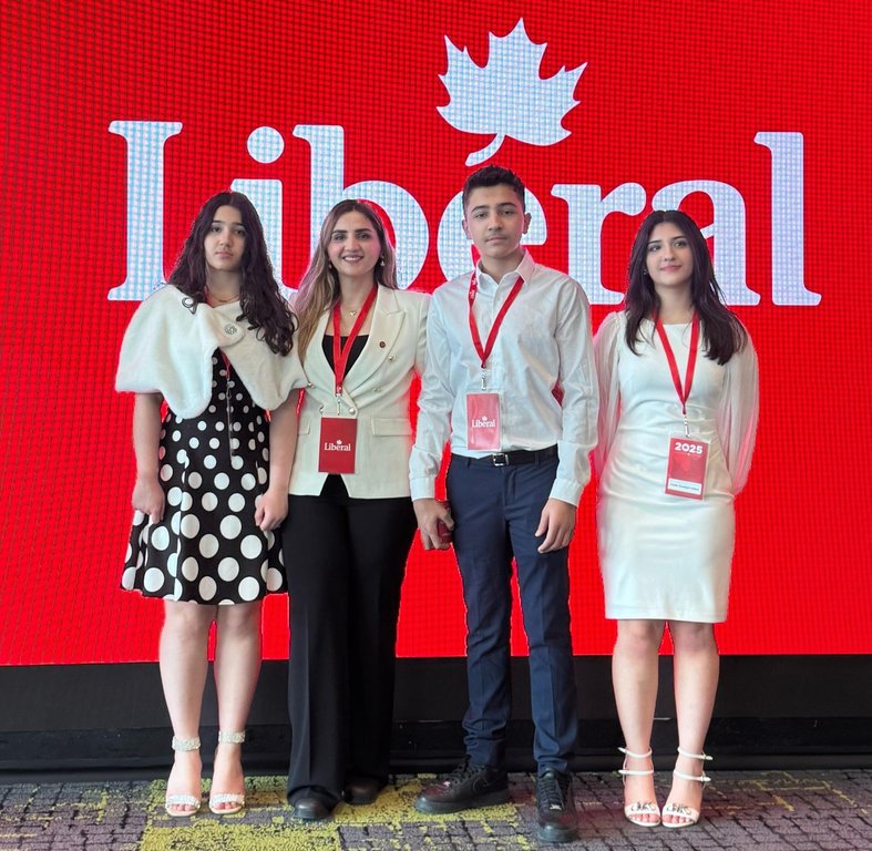 Liberal candidate for Dufferin-Caledon Malalai Halimi poses with her kids, from left to right, Sofia, Yusuf and Hadia, in an undated handout photo. THE CANADIAN PRESS/HO-, *MANDATORY CREDIT*