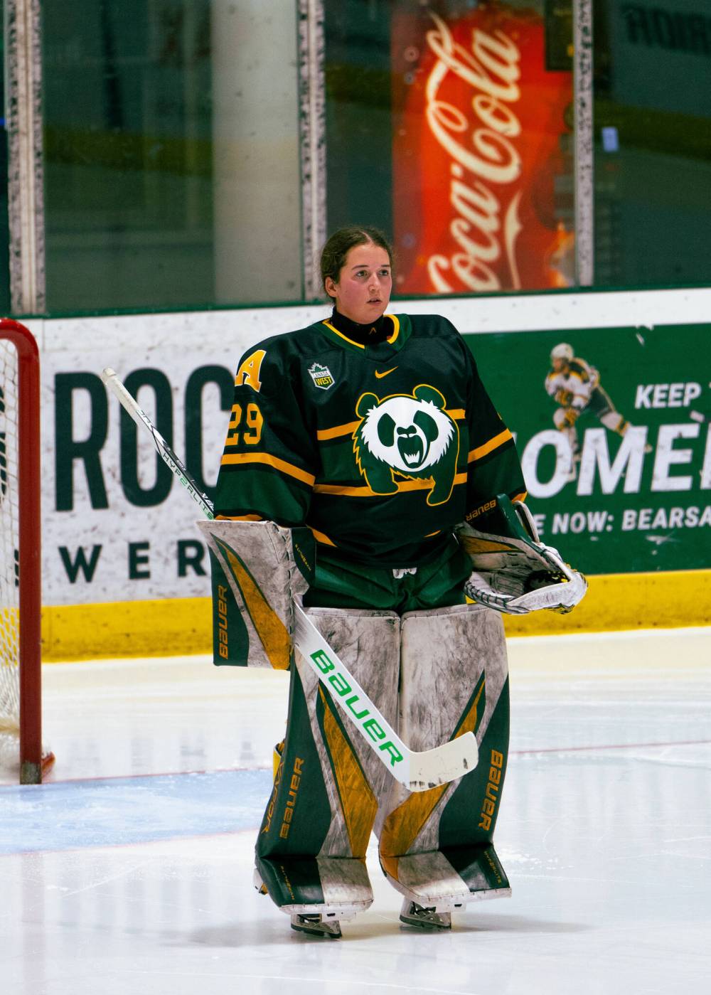 Goaltender Grace Glover of Boissevain came up through the Westman Wildcats system and is happy with the post-secondary choice she made by becoming an Alberta Golden Bear. (Jason Yuen/University of Alberta)
