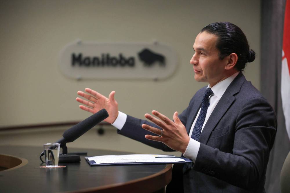 Premier Wab Kinew said representatives from Nunavut will be in Winnipeg on Wednesday to sign a deal with the province for the Kivalliq Hydro-Fibre Link. (Ruth Bonneville/Winnipeg Free Press)