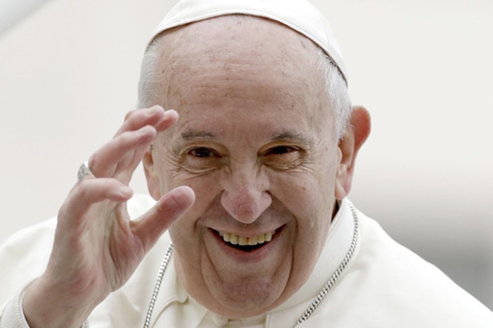 FILE - Pope Francis leaves at the end of his weekly general audience in St. Peter's Square, at the Vatican, Wednesday May 15, 2019. (AP Photo/Andrew Medichini, File)