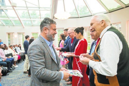 A Canadian citizenship ceremony is shown on Canada Day at the Pavilion at Assiniboine Park in Winnipeg, on July 1, 2024. (Brook Jones/Winnipeg Free Press files)