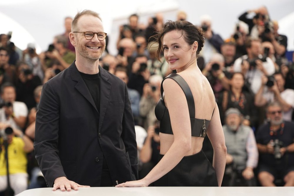 Director Joachim Trier, left, and Renate Reinsve pose for photographers at the photo call for the film 'Sentimental Value' at the 78th international film festival, Cannes, southern France, Thursday, May 22, 2025. (Photo by Scott A Garfitt/Invision/AP)