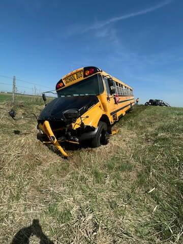 8 children sustain minor injuries after school bus rear-ends tractor ...