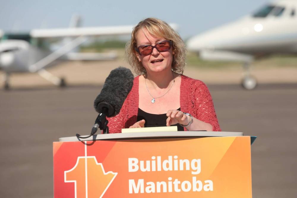 Virden Mayor Tina Williams speaks during Monday's press conference.
