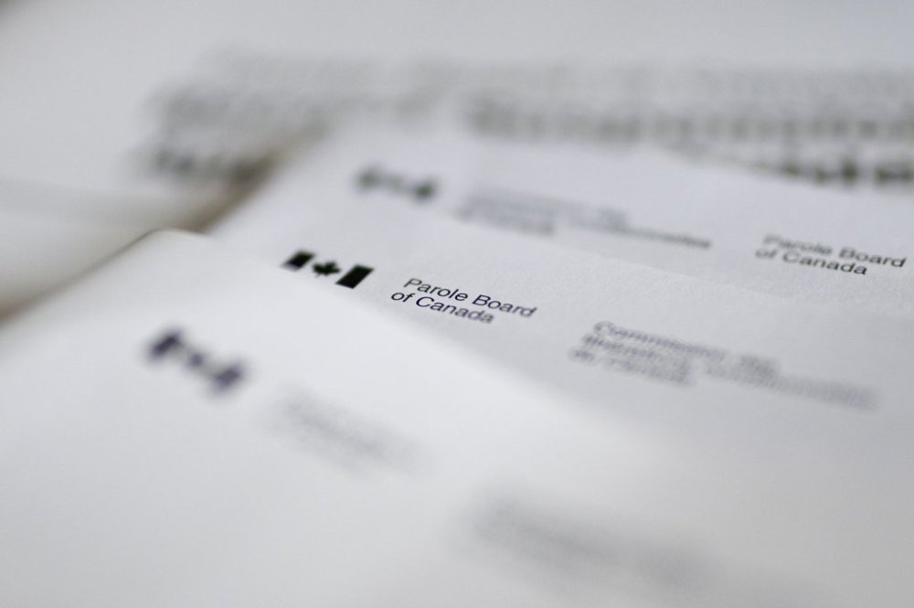 Parole Board of Canada letterhead is seen on a Government of Canada document in Ottawa. (The Canadian Press files)