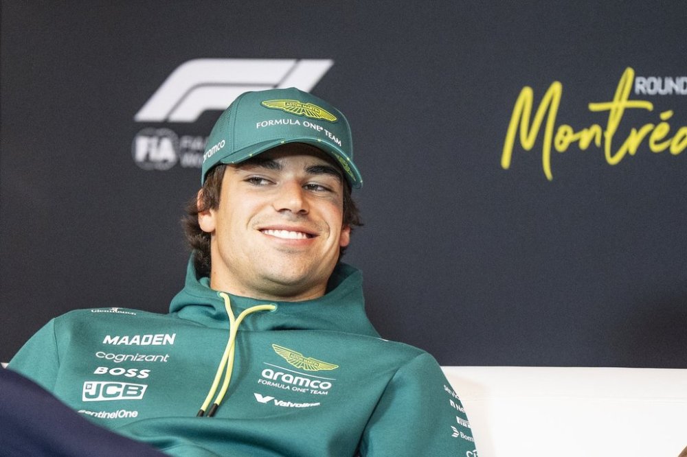 Aston Martin driver Lance Stroll, of Canada, takes part in a press conference at the Canadian Grand Prix in Montreal on Thursday, June 12, 2025. THE CANADIAN PRESS/Christopher Katsarov