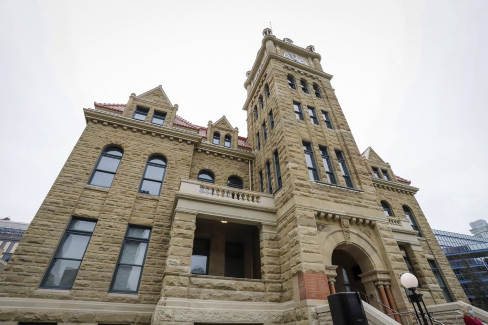 Calgary's 109-year-old Historic City Hall is seen on Tuesday, Sept. 15, 2020. THE CANADIAN PRESS/Jeff McIntosh
