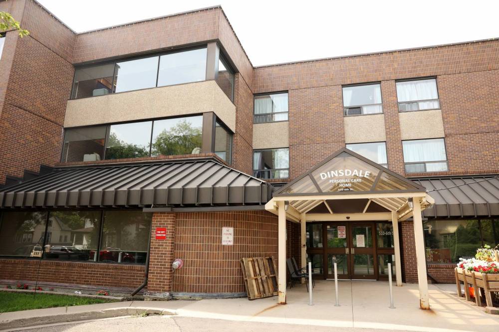 The Dinsdale Personal Care Home on Sixth Street in Brandon on Monday afternoon. (Tim Smith/The Brandon Sun)