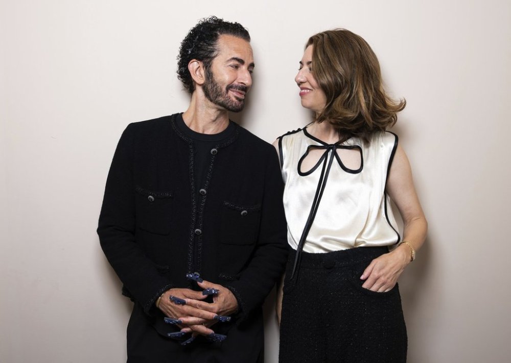 Marc Jacobs, left, and Sofia Coppola pose for a portrait photograph for the film 'Marc by Sofia' during the 82nd edition of the Venice Film Festival in Venice, Italy, on Tuesday, Sept. 2, 2025. (Photo by Scott A Garfitt/Invision/AP)