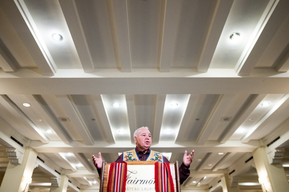 Two Indigenous groups in Manitoba have agreed to work together on major infrastructure and development projects in the province. Manitoba Métis Federation president David Chartrand speaks during a press conference ahead of the planned Bill C-5 Summit in Ottawa, on Wednesday, Aug. 6, 2025. THE CANADIAN PRESS/Spencer Colby