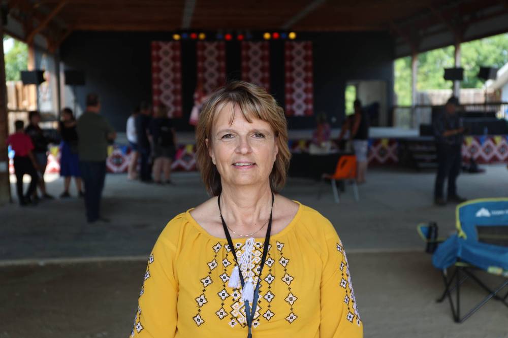 Festival secretary Livia Johnson says the community still thinks of the war in Ukraine, but this weekend is about showcasing the beautiful culture, the food, the dancing and being united. (Abiola Odutola/The Brandon Sun)