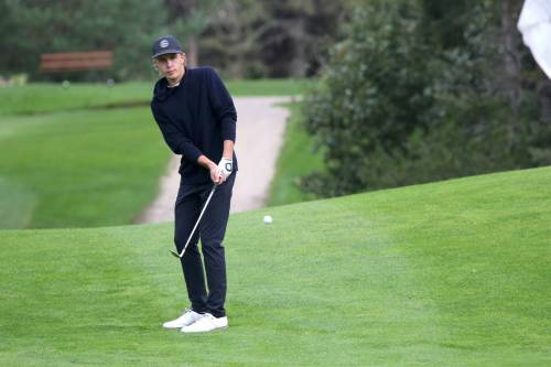 Grady Chuback is through to today's Tamarack golf tournament men's final after beating Cal Vanderschuit 5 and 4 at Clear Lake Golf Course on Friday. (Thomas Friesen/The Brandon Sun)