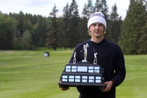 Grady Chuback won the Tamarack golf tournament men's title in his first year eligible for it at Clear Lake Golf Course on Saturday. (Thomas Friesen/The Brandon Sun)