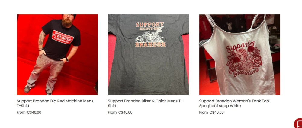 A screen shot of garments available on the 81 Brandon website.