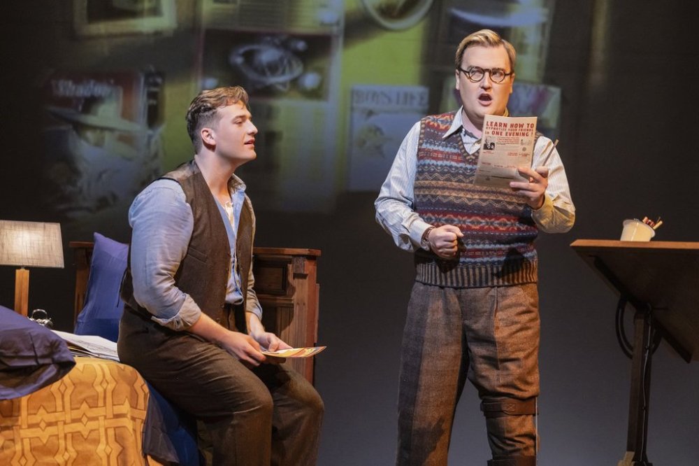 Theis image released by The Metropolitan Opera shows Andrzej Filończyk, left, and Miles Mykkanen during a rehearsal for