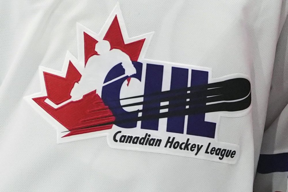 A Canadian Hockey League logo is shown on a jersey during the CHL Top Prospects hockey game in Moncton, N.B., Jan. 24, 2024. THE CANADIAN PRESS/Darren Calabrese